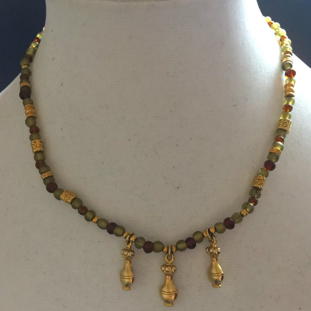 Inca Brand Amphorae Bottles Beaded Necklace